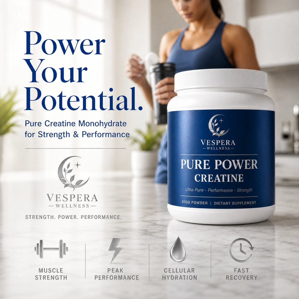 Vespera Pure Power – Créatine Monohydrate – 500g
